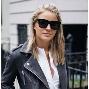 Celine Luca Sunglasses Women OS CL 41411/F/S Black Square Oversized Designer